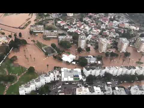 Drone Footage | Severe Flooding In Israel