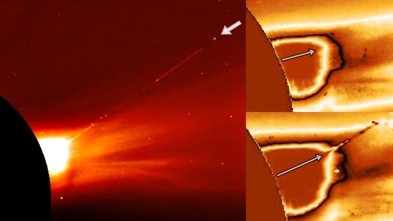 Alien craft exits the Sun and leaves huge plasma trail behind