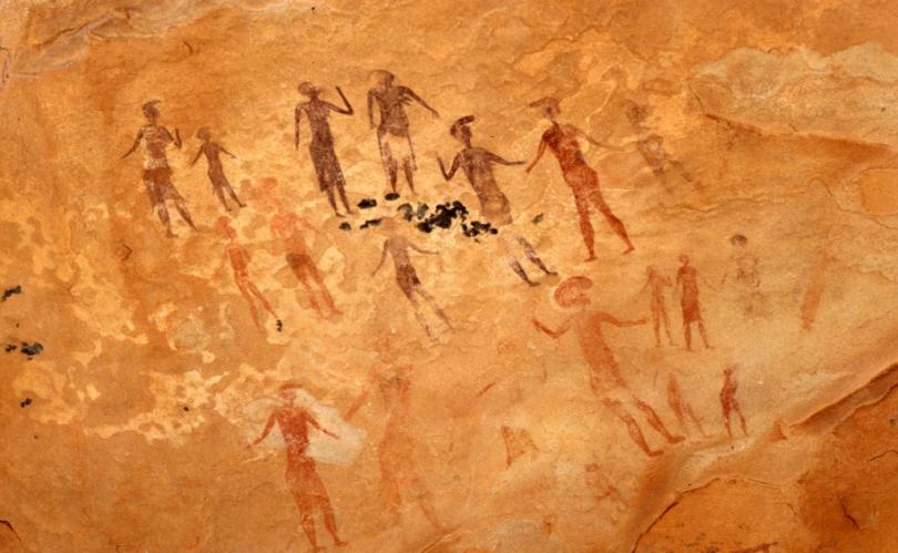Mysterious frescoes depicting fantastic creatures found in the Sahara