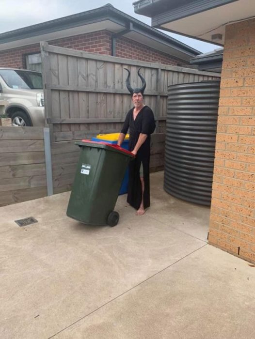 Australians dress up to take out trash People in Australia dress up to take out trash and quarantine fun