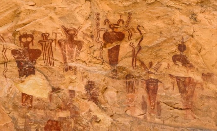 Mysterious frescoes depicting fantastic creatures found in the Sahara