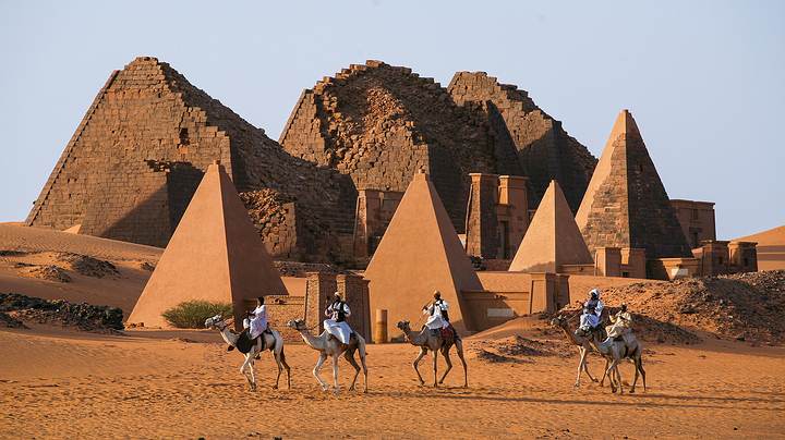 1596168671 571 The three pyramids of Giza in an ostrich egg over