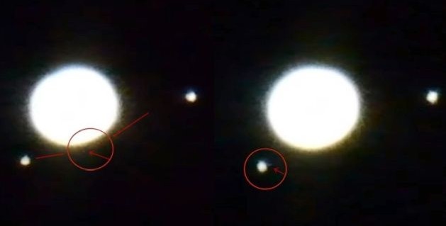 Astronomer observes Alien Spaceships passing in front of the planet