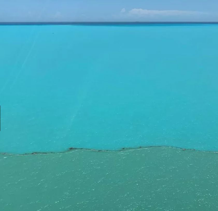 Hurricane Laura created a strange colored whirlpool in Key West in Florida
