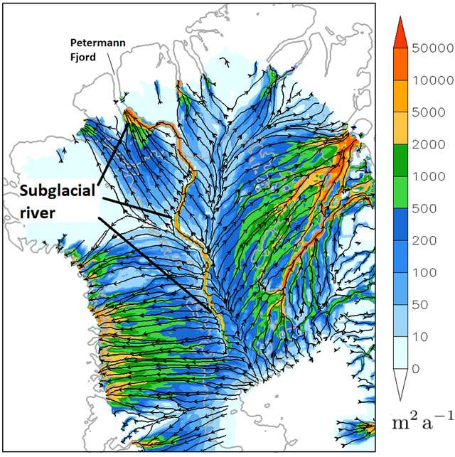 A mysterious "dark river" flows for 1,000 km under Greenland 43 A mysterious "dark river" flows for 1,000 km under Greenland 38