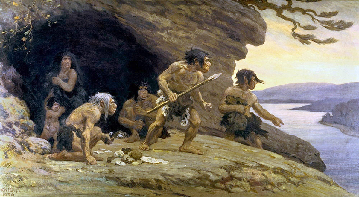 Neanderthals in the artist's painting