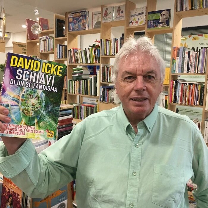 Image Yandex Pictures.  David Icke and his book.