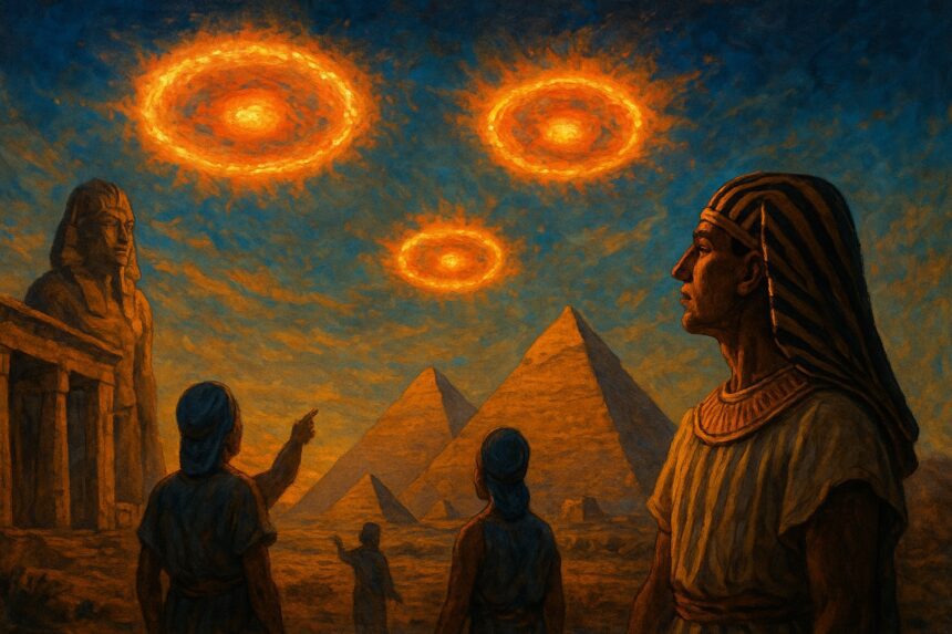 fiery discs egyptian sky