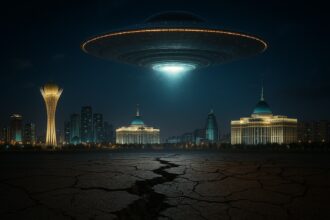ufo over astana earthquake omen