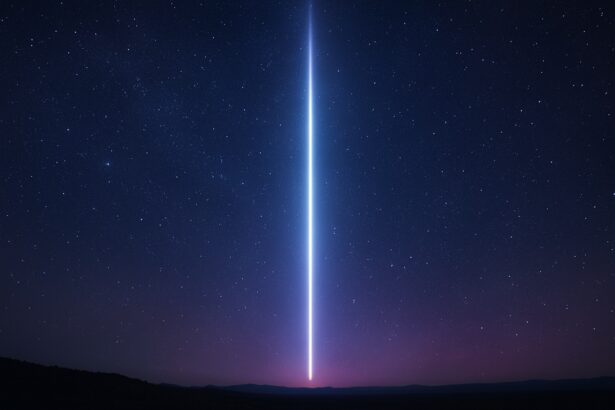 otherworldly blue ray of light over ukraine