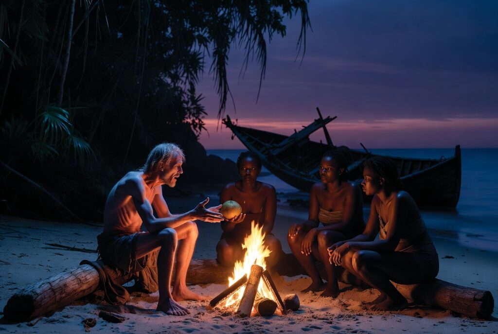 captain white and three african women 1